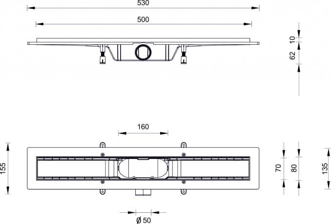 #STY-F-50 Tuš kanalica STYRON FLOOR 500 za ispunu keramike 2