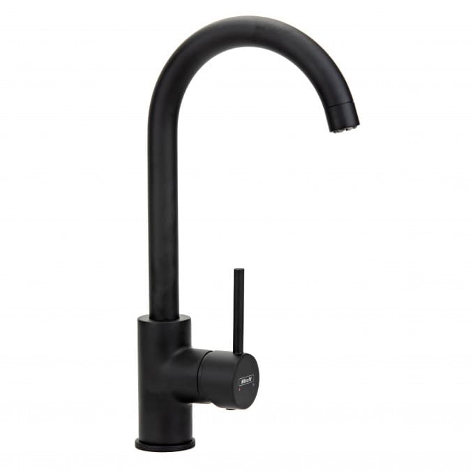 #6118B Baterija za sudoperu MINOTTI TUBO sa 2 cijevi labud crna boja