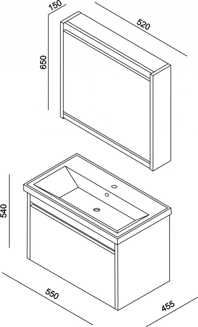 #MAR0650A.MR Ogledalo LINEART MARS 650 atlantis 3
