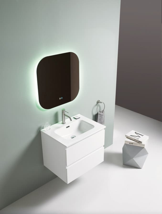#UL600-2FSW Toaletni ormarić UNILINE LUMA 600 sa lavaboom. soft close dve fioke 613x464x480 4