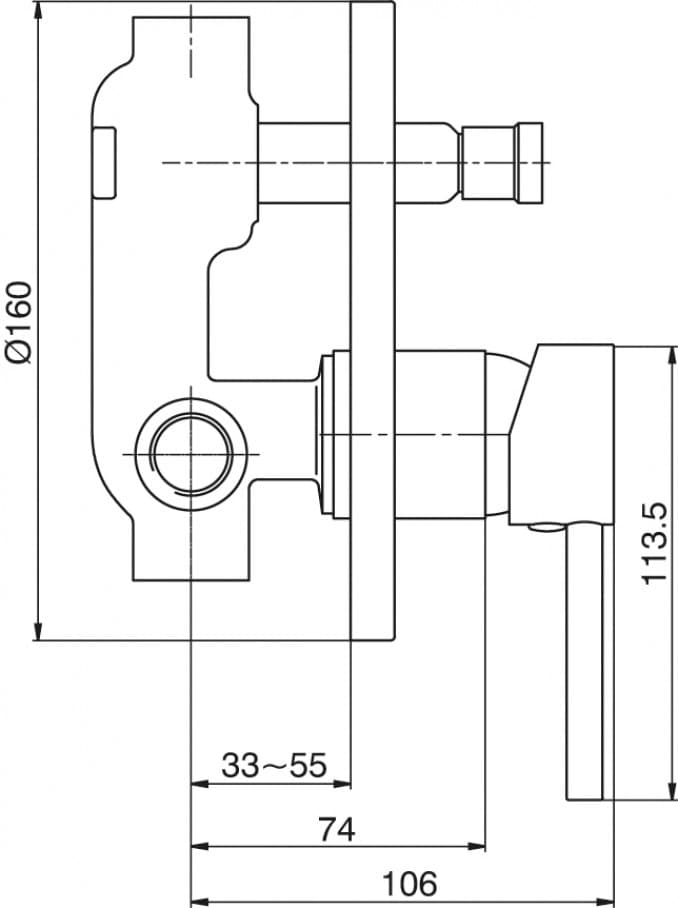 #6101 Ugradna baterija MINOTTI TUBO sa prebacivačem 2
