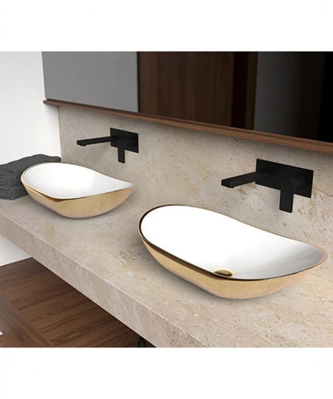 #C-15-200 Lavabo COPEN nadgradni 615x360x155 zlatno bijeli 2