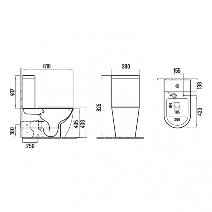#MBL200MB Monoblok PERLA rimless mat crni sa duroplast soft close wc daskom vario 3