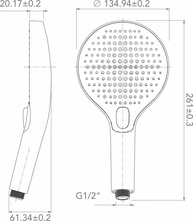#C-05-5250 Tuš ručica COPEN 5F 125mm crna 2
