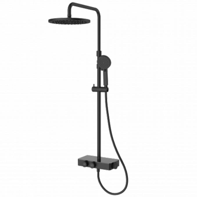 #C-01-504MB Termostatska baterija COPEN CoolTouch P sa usponskim tušem mat crna 1