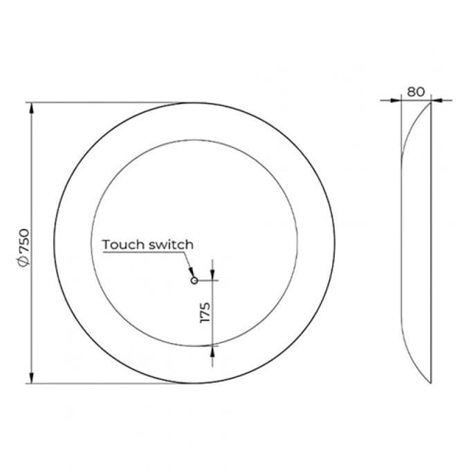 #C-06-106BC Ogledalo COPENfi750 sa alu ramom brušeni mesing 2