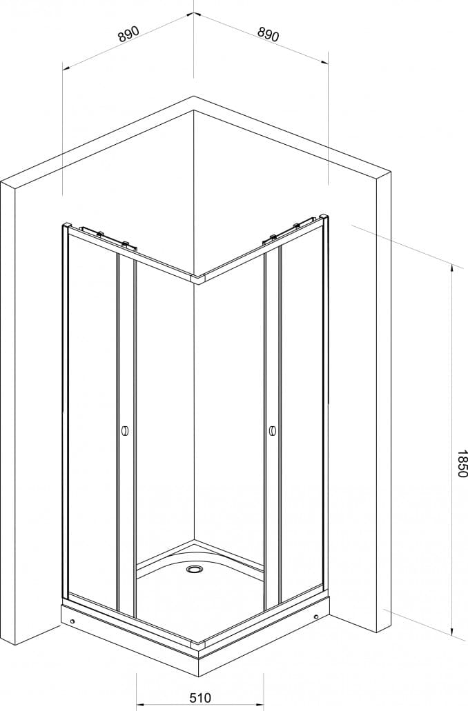 #JL 4190 Tuš kabina kvadratna 90x90cm JL 4190 2