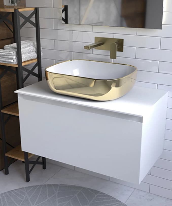 #C-15-201 Lavabo COPEN nadgradni 505x405x140 zlatno bijeli 2