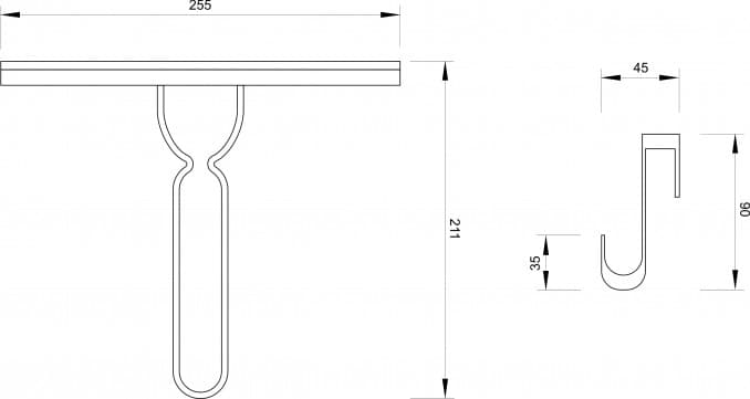 #C-03-120 Brisač za tuš kabinu COPEN crni sa silikonskim držačem 2