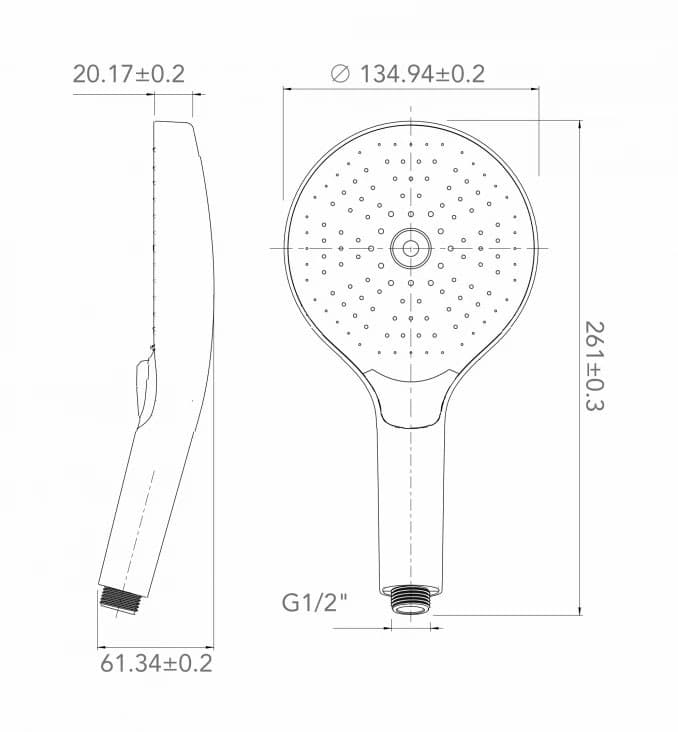 #C-05-5253 Tuš ručica COPEN 3F 132mm 2