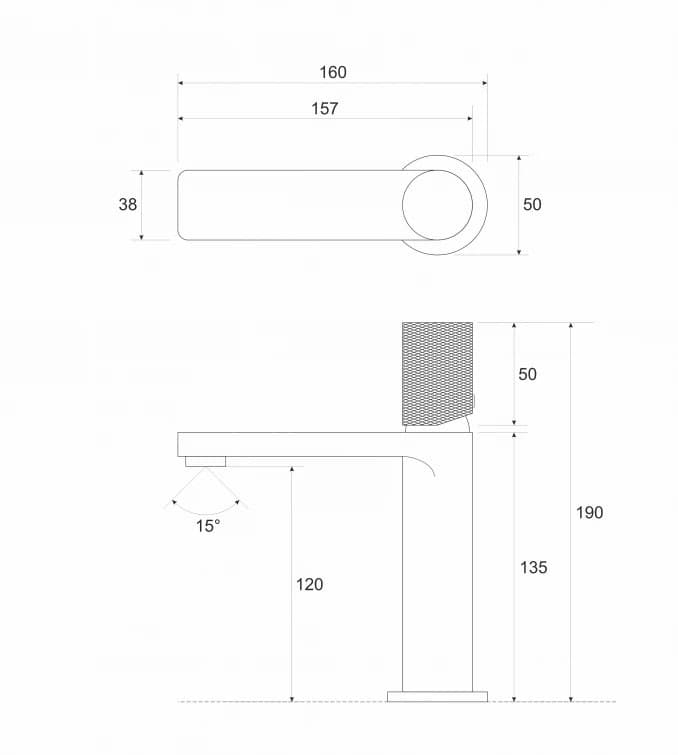 #C-01-102BTG Baterija za lavabo COPEN NOOK GRIP brušeno zlato 3