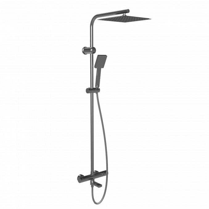 #C-01-111CR Baterija i usponski tuš sa izlivom COPEN NOOK hrom četvrtasti set 1