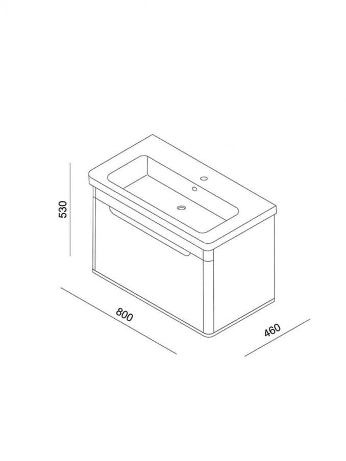 #WNG0800W.BS Ormarić LINEART WING 800 white sa lavaboom 2