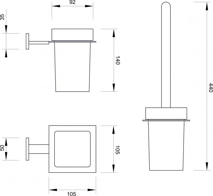 #20750 Držač WC četke MINOTTI zidni 2